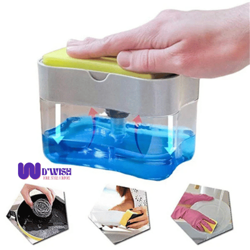 2-in-1 Liquid Soap Dispenser with Sponge Holder