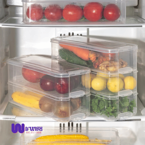 Food Storage Container (with Removable Drain Plate, Lid & 1500 ml Capacity each)