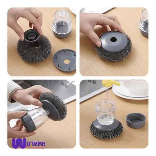 Soap Dispensing Dish Brush (with Replaceable Scrubber)