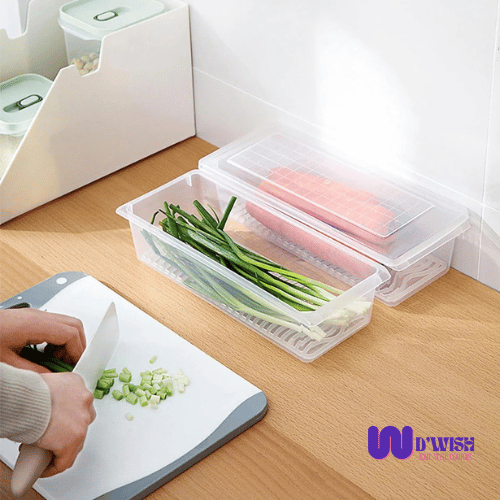 Food Storage Container (with Removable Drain Plate, Lid & 1500 ml Capacity each)