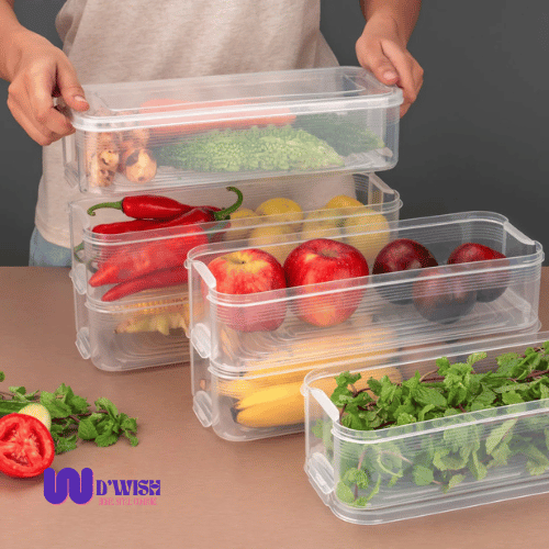 Food Storage Container (with Removable Drain Plate, Lid & 1500 ml Capacity each)