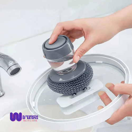 Soap Dispensing Dish Brush (with Replaceable Scrubber)