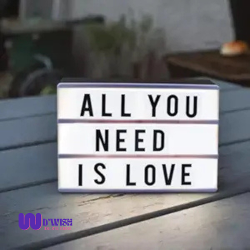 Black Magnetic Cinematic Light Box Lamp (with 82 Characters and 10 Emojis)