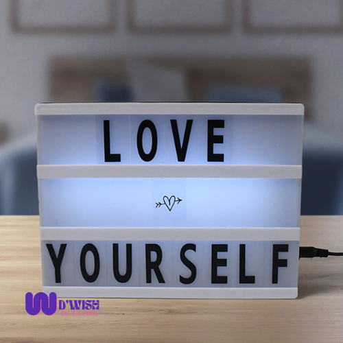 Black Magnetic Cinematic Light Box Lamp (with 82 Characters and 10 Emojis)