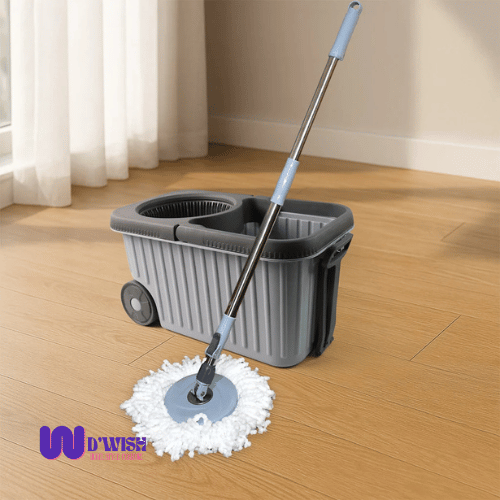 Spin Mop Cleaning Set (with Dual Chamber Bucket & Wheels)