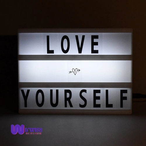 Black Magnetic Cinematic Light Box Lamp (with 82 Characters and 10 Emojis)