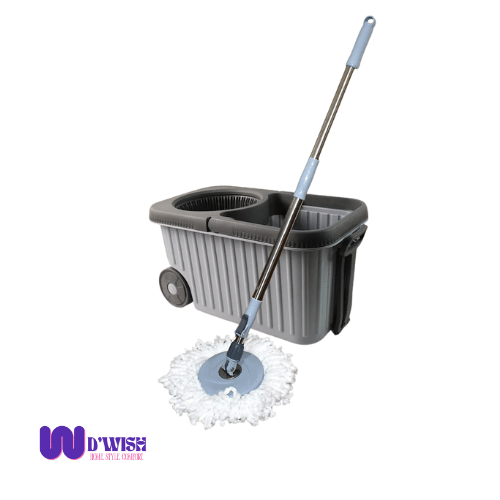 Spin Mop Cleaning Set (with Dual Chamber Bucket & Wheels)
