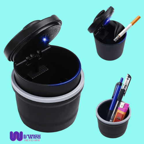 Ash Tray (with Lid and Blue LED Light)