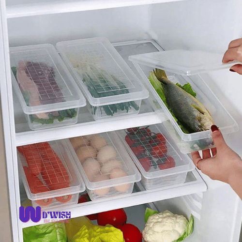 Food Storage Container (with Removable Drain Plate, Lid & 1500 ml Capacity each)