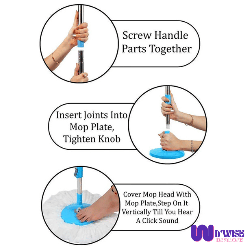 Spin Mop Cleaning Set (with Dual Chamber Bucket & Wheels)