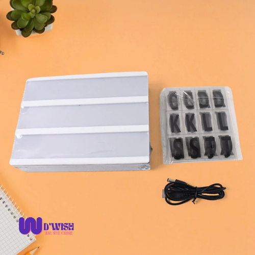 Black Magnetic Cinematic Light Box Lamp (with 82 Characters and 10 Emojis)