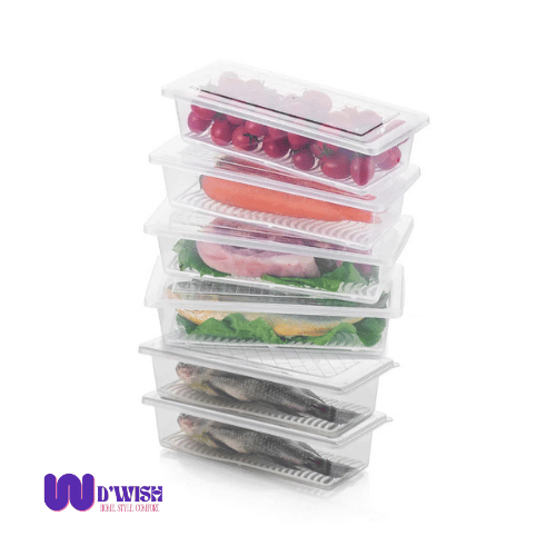 Food Storage Container (with Removable Drain Plate, Lid & 1500 ml Capacity each)