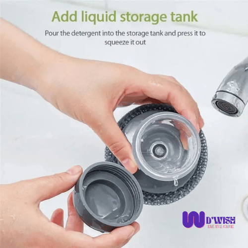 Soap Dispensing Dish Brush (with Replaceable Scrubber)