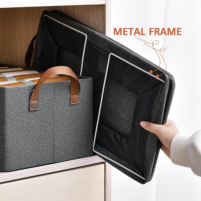 Foldable Linen Storage Organizer (with Metal Support)