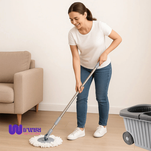 Spin Mop Cleaning Set (with Dual Chamber Bucket & Wheels)